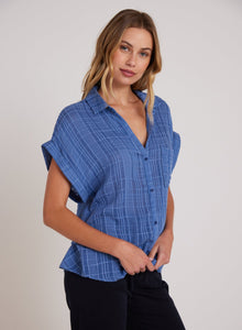 Short Sleeve Pocket Button Down | Bright Indigo