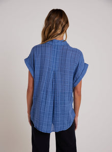 Short Sleeve Pocket Button Down | Bright Indigo