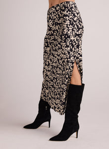 Side Slit Bias Maxi Skirt | Ditsy Floral Print