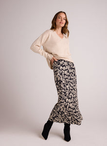 Side Slit Bias Maxi Skirt | Ditsy Floral Print