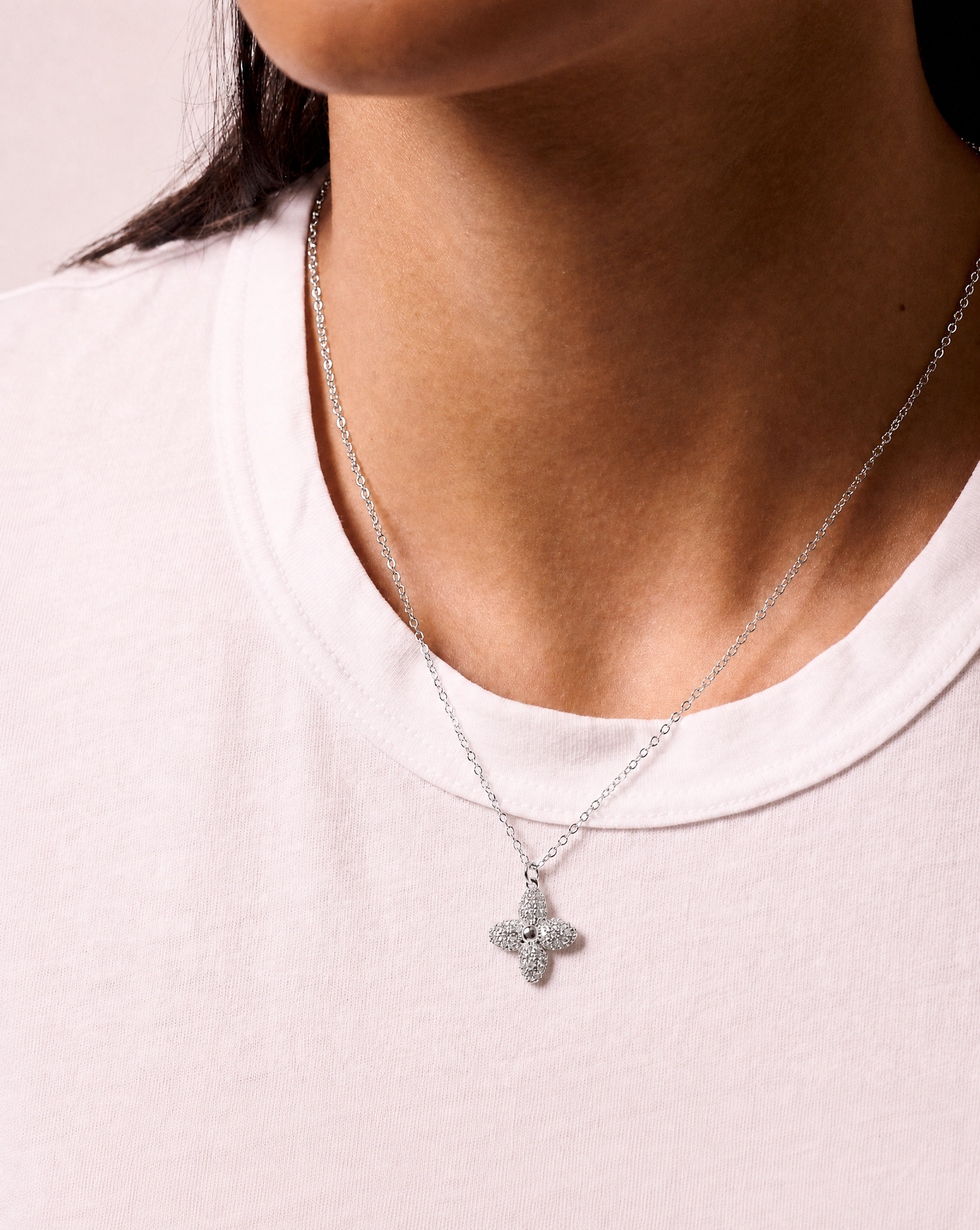 Showstopper Necklace | Clear Crystal | Sterling Silver Plated