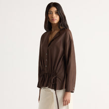 Arya | Sinead Cotton-Silk Ruffle Tunic Blouse in Size Small