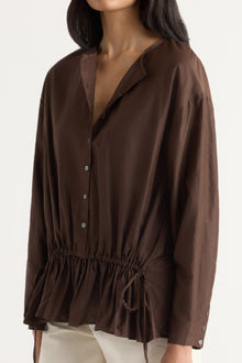 Arya | Sinead Cotton-Silk Ruffle Tunic Blouse in Size Small