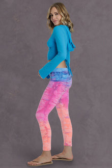 Women | Bell Sleeve Hooded Tie Front Wrap | Pacific