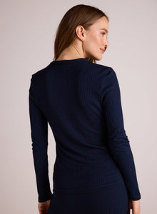 Knit Slim Fit Button Down | Navy Storm