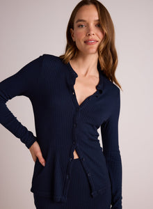 Knit Slim Fit Button Down | Navy Storm