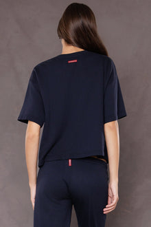 Women | Laced Short Sleeve Baby Fleece Sweatshirt | Past Midnight