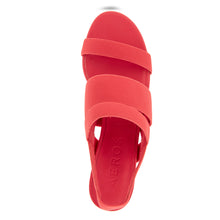 Chara Sandal Dress Block Heel | Coral Elastic Fabric