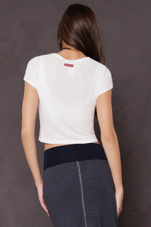 Women | Mesh Crop Tee | White