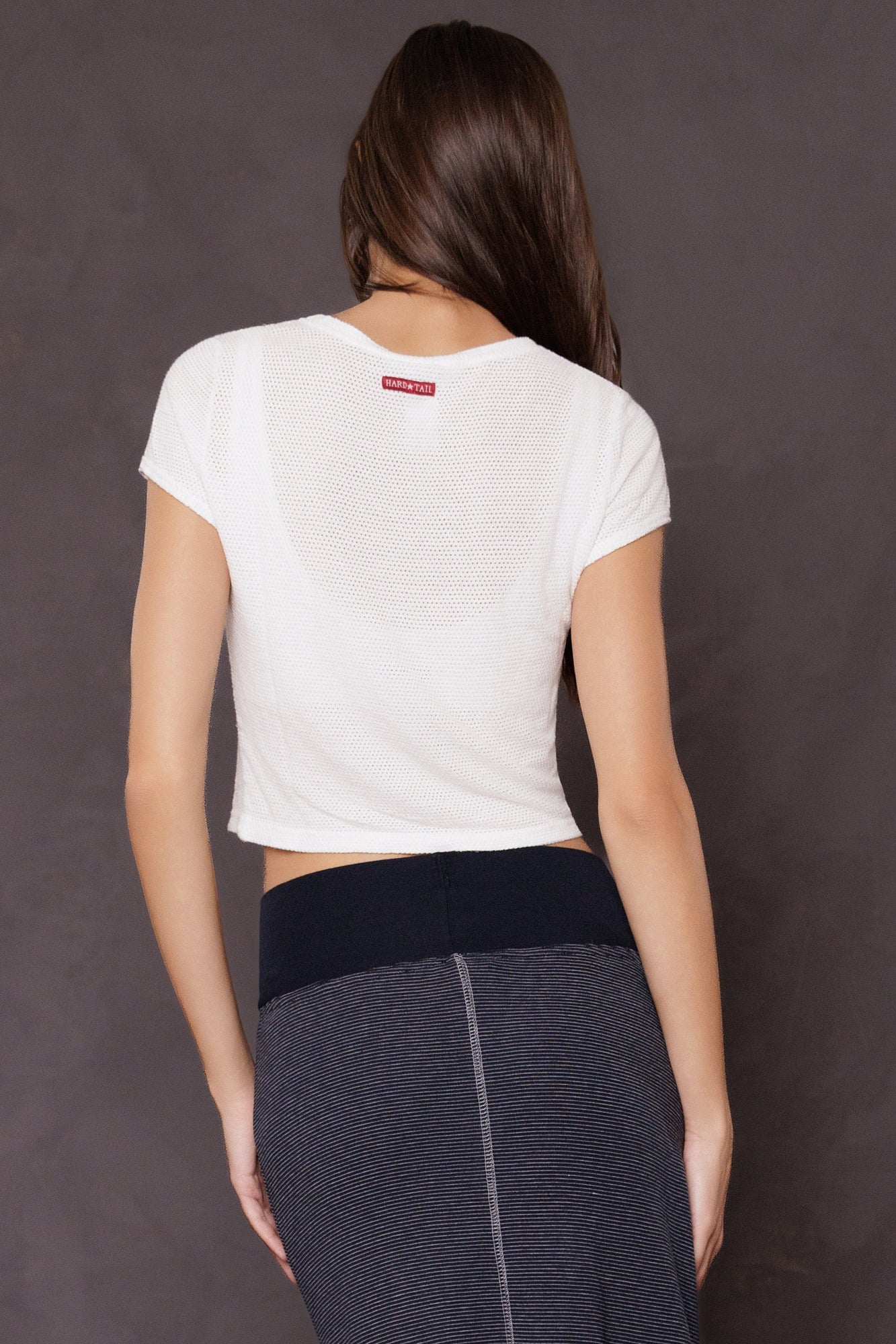 Women | Mesh Crop Tee | White