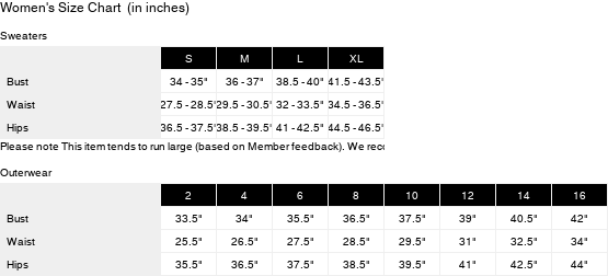 Product size guide