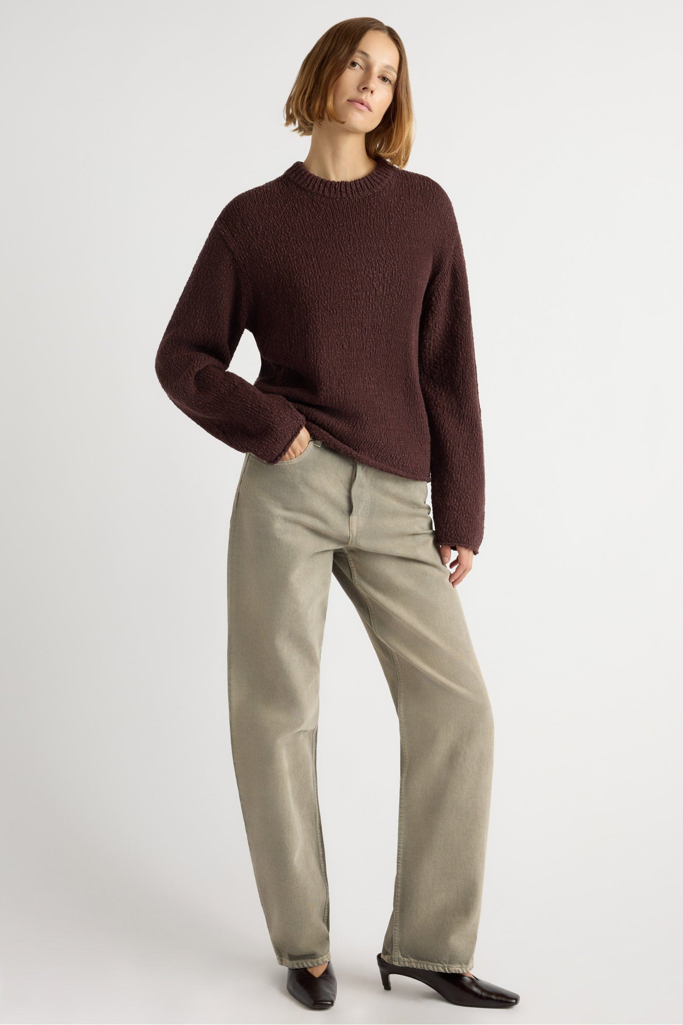Mali | Sonya Textured Organic Cotton Sweater in Size Small