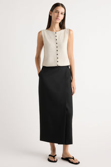 Karolina | Spencer Suiting Wrap Maxi Skirt in Size Extra Small