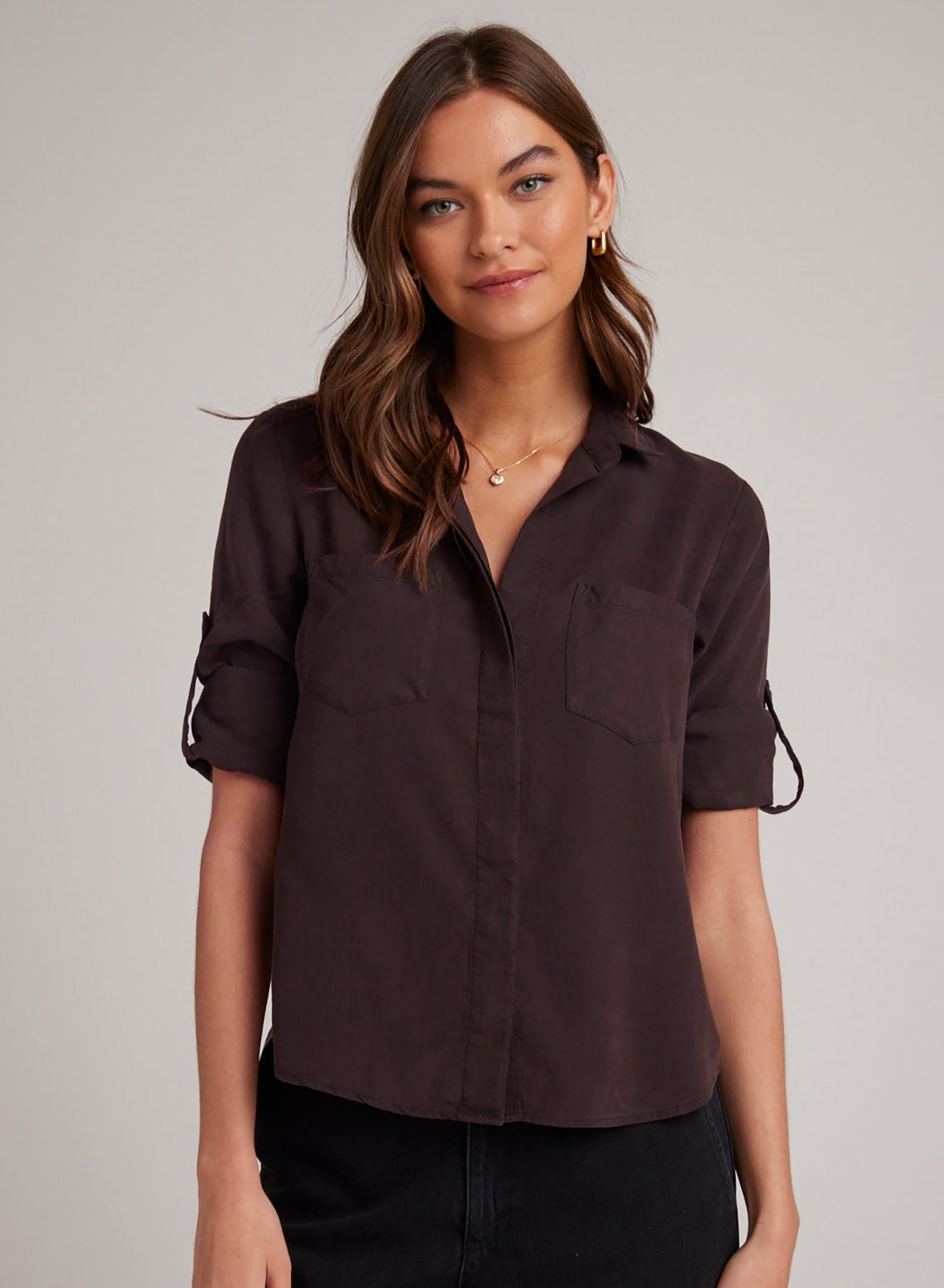 Split Back Button Down | Chestnut Brown