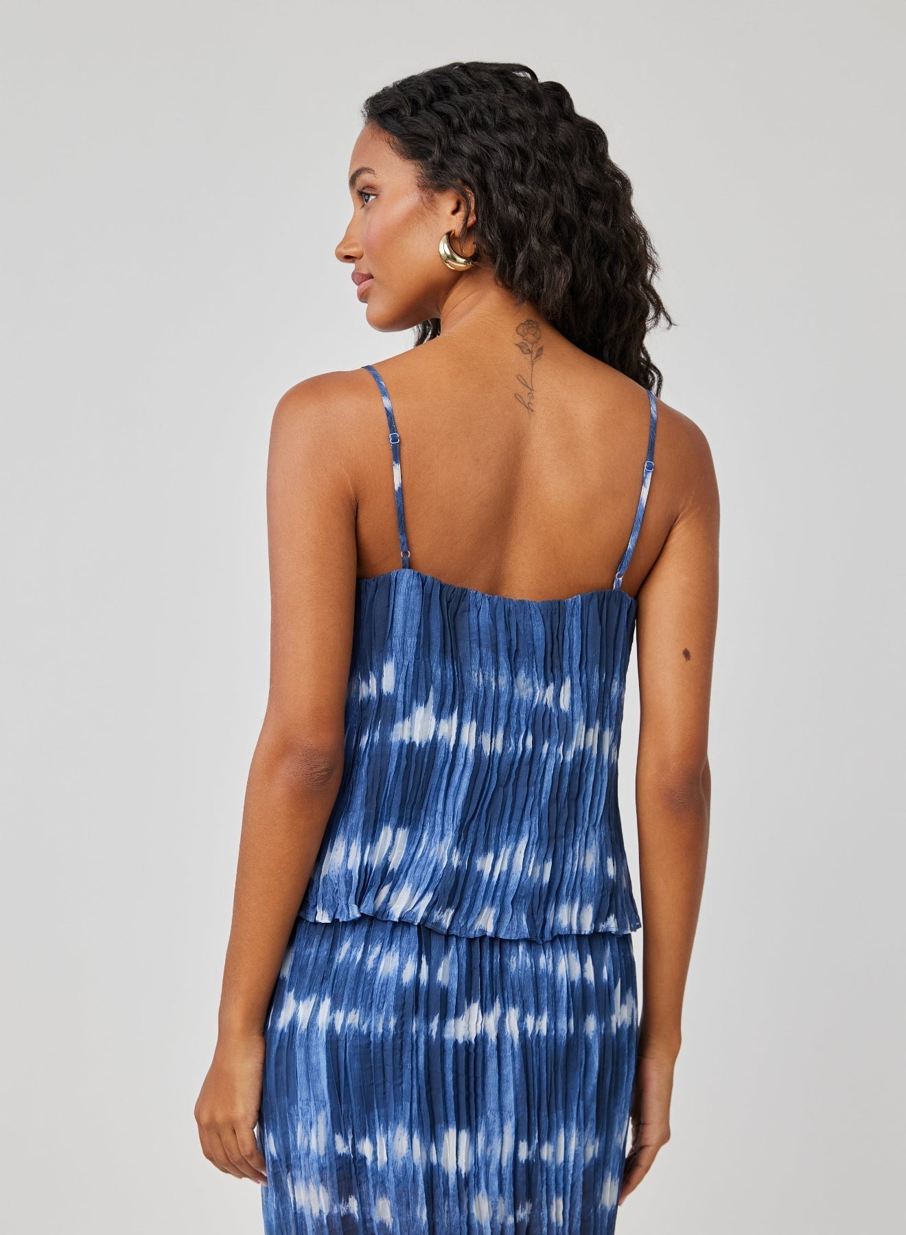 Sunburst Pleated Cami | Ocean Tides Print