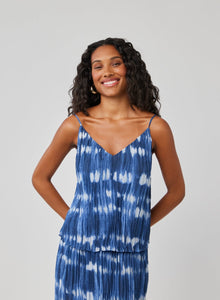 Sunburst Pleated Cami | Ocean Tides Print