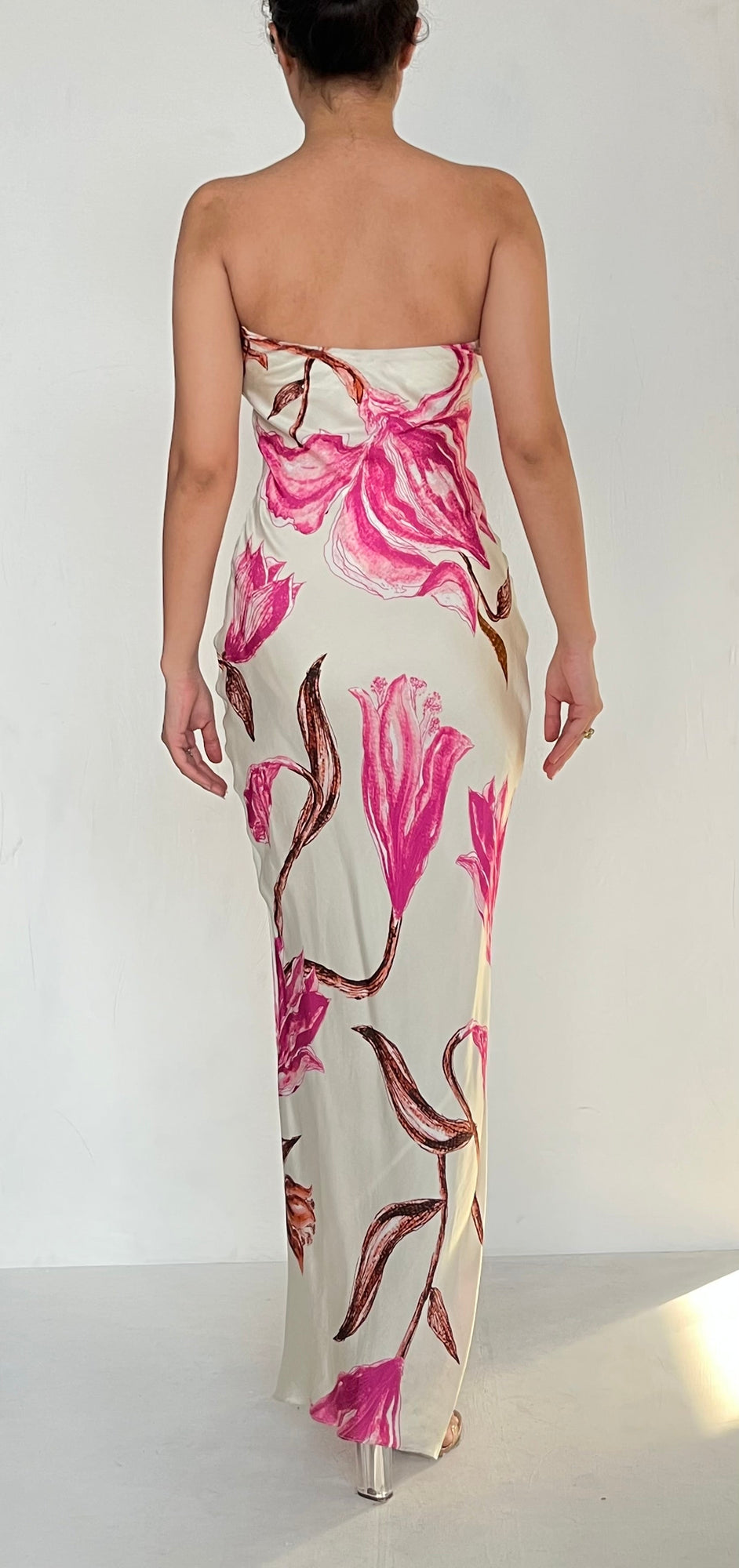 Long Dress | White/Pink