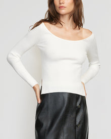 Renee | Thais Off-Shoulder Ribbed Sweater in Size Small