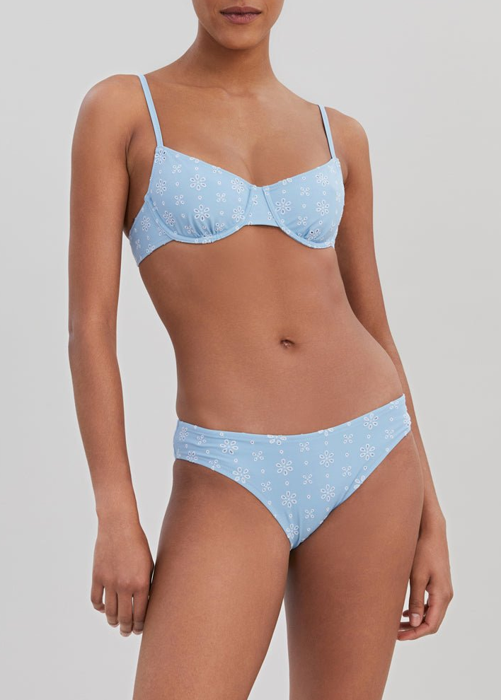 Womens | Daphne Eyelet Bikini Top | Powder Blue