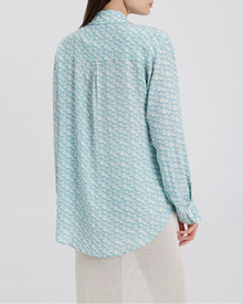 Womens | Delmore Button Down Shirt | Horse Print/Hazy Blue