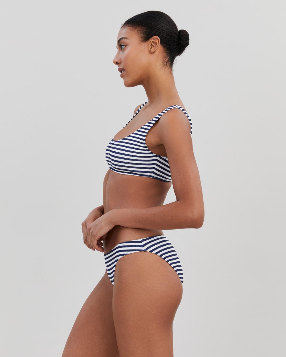The Elle Ribbed Bikini Bottom - Solid & Striped
