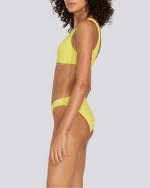 Womens | Elle Ribbed Bikini Bottom | Chartreuse