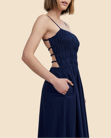 Womens | Delta Midi Dress Eyelet Hem | French Navy