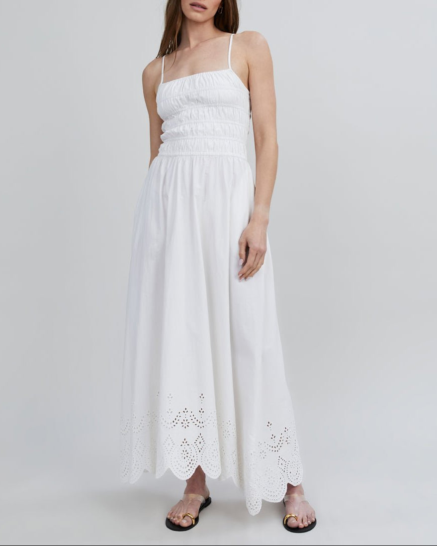 The Eyelet Delta Midi Dress - Solid & Striped