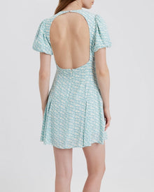 Womens | The Gael Mini Dress | Horse Print Hazy Blue
