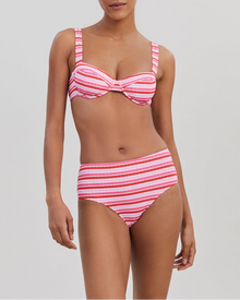 Womens | Lilo Ribbed Bikini Bottom | Pink Multi Stripe