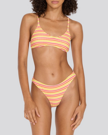 Womens | Rachel Ribbed Bikini Bottom | Sorbet Stripe