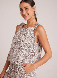 Tie Shoulder Tank | Papillon Print