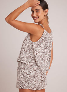 Tie Shoulder Tank | Papillon Print