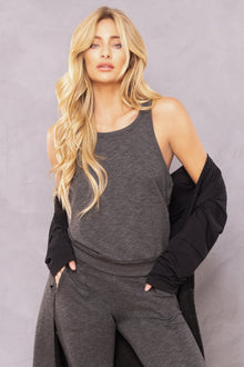 Women | Trifecta French Terry Racer Tank Pullover | Black