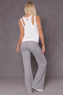 Women | Striated Racer Tank Pullover | White