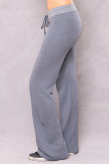 Women | Striated Wide Leg Drawstring Sweatpant | Glass