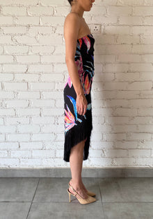 Margo Strapless Long Dress | Black/Multi