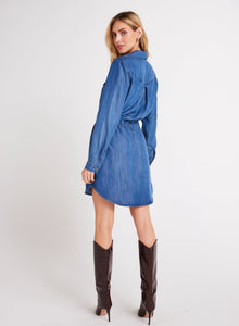 Utility Pockets Mini Shirt Dress | Moonlit Haze Wash
