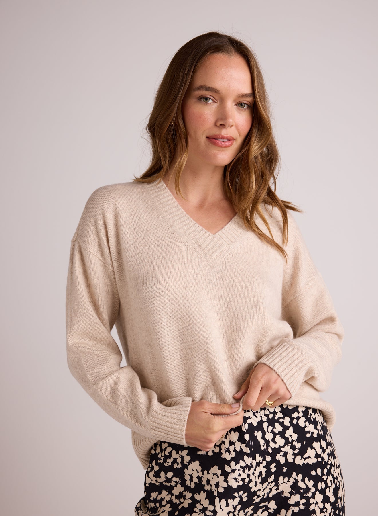 V-Neck Sweater | Ivory Oat