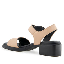 Dorian Sandal Block Heel | Beige Bisque/Black Faux Leather
