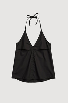 Isilda | Vesna Organic Cotton V-Neck Halter Top in Size Extra Small - Flat