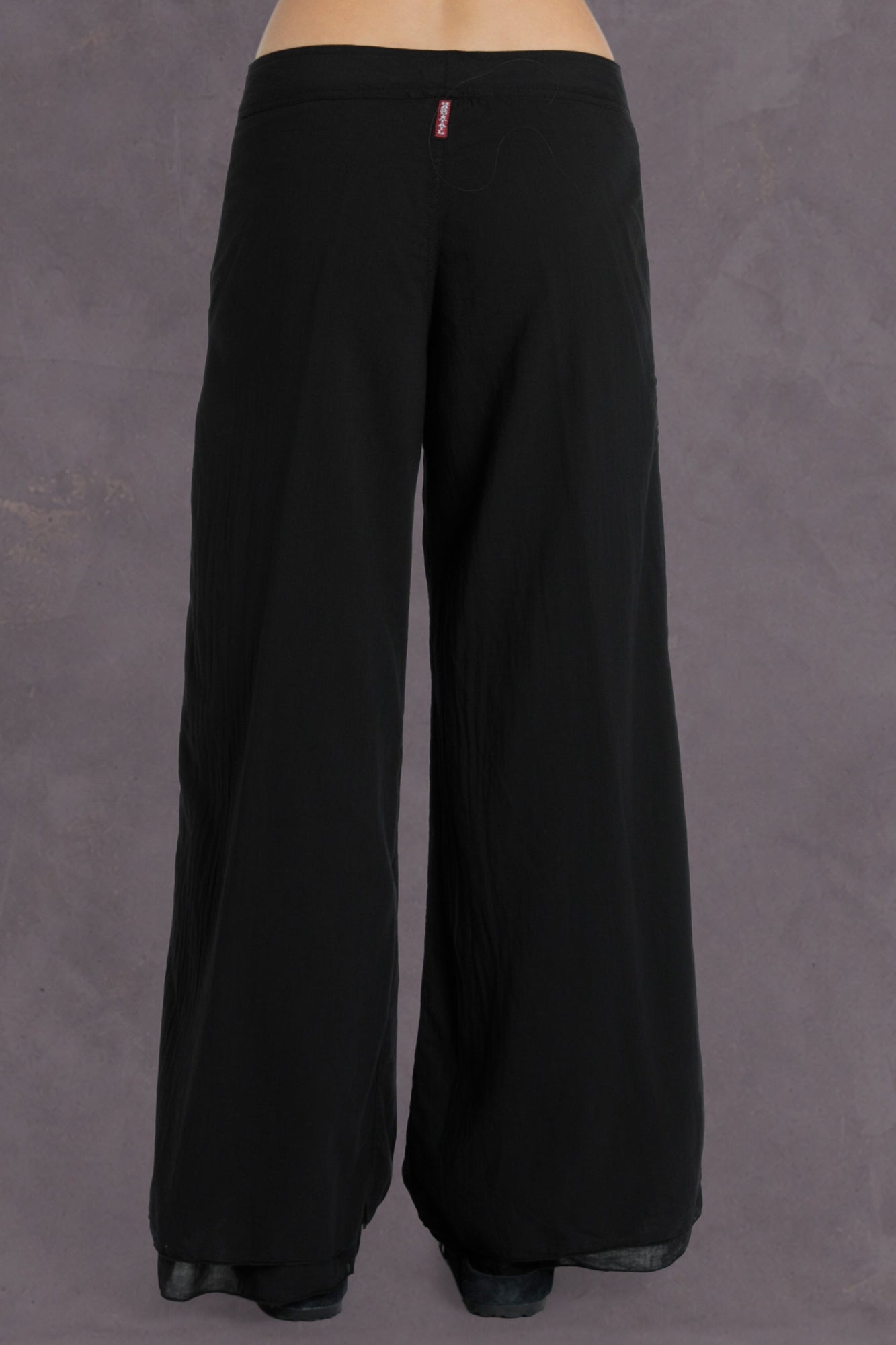 Women | Button Front Layered Pant with Pockets | Black