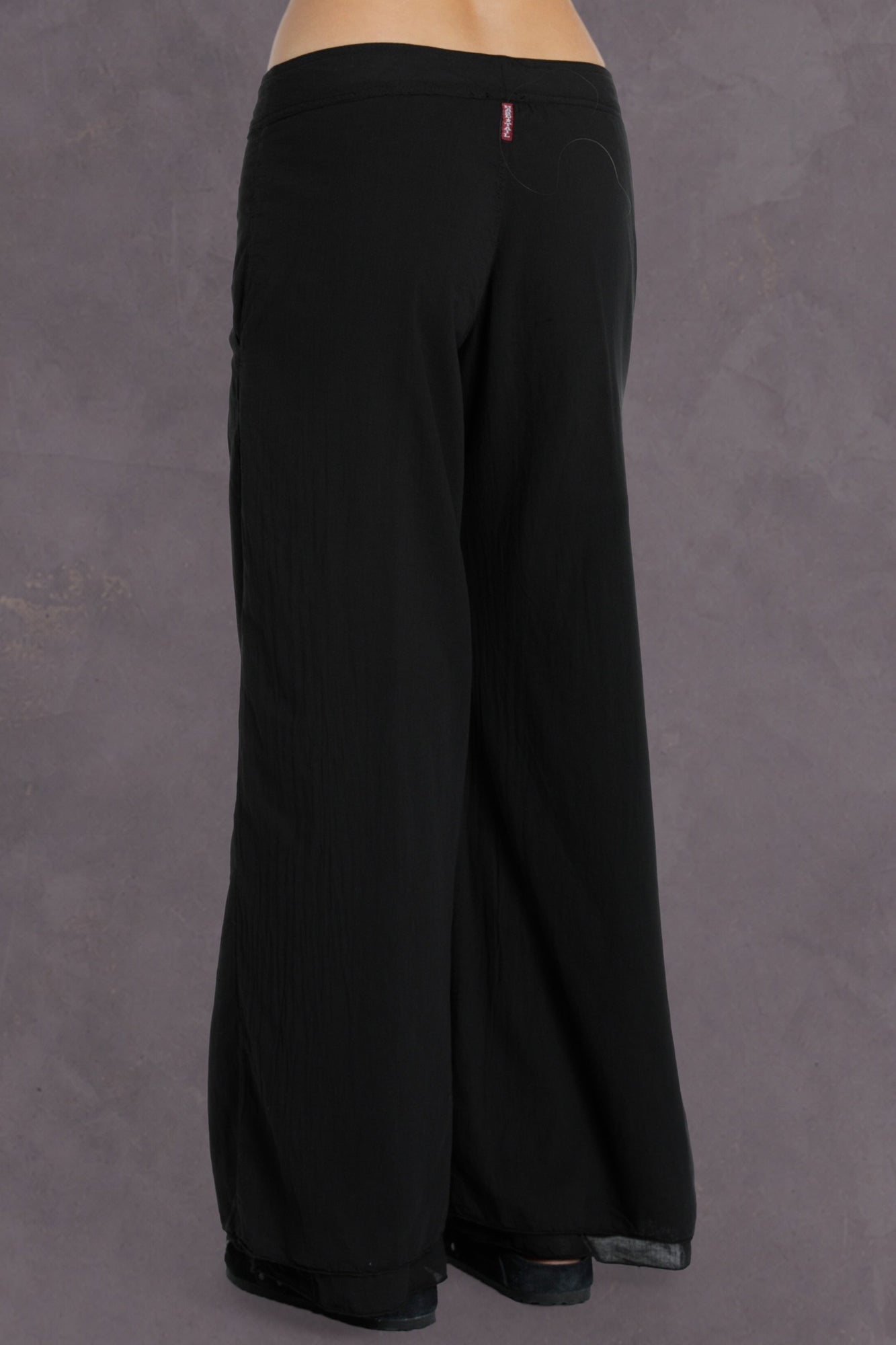 Women | Button Front Layered Pant with Pockets | Black