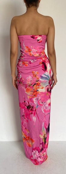 Strapless Viscose Long Dress | Pink