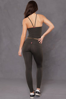 Women | Contour Rolldown Ankle Legging | Charcoal/Olive