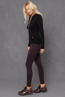 Women | Contour Rolldown Ankle Legging | Charcoal/Plum