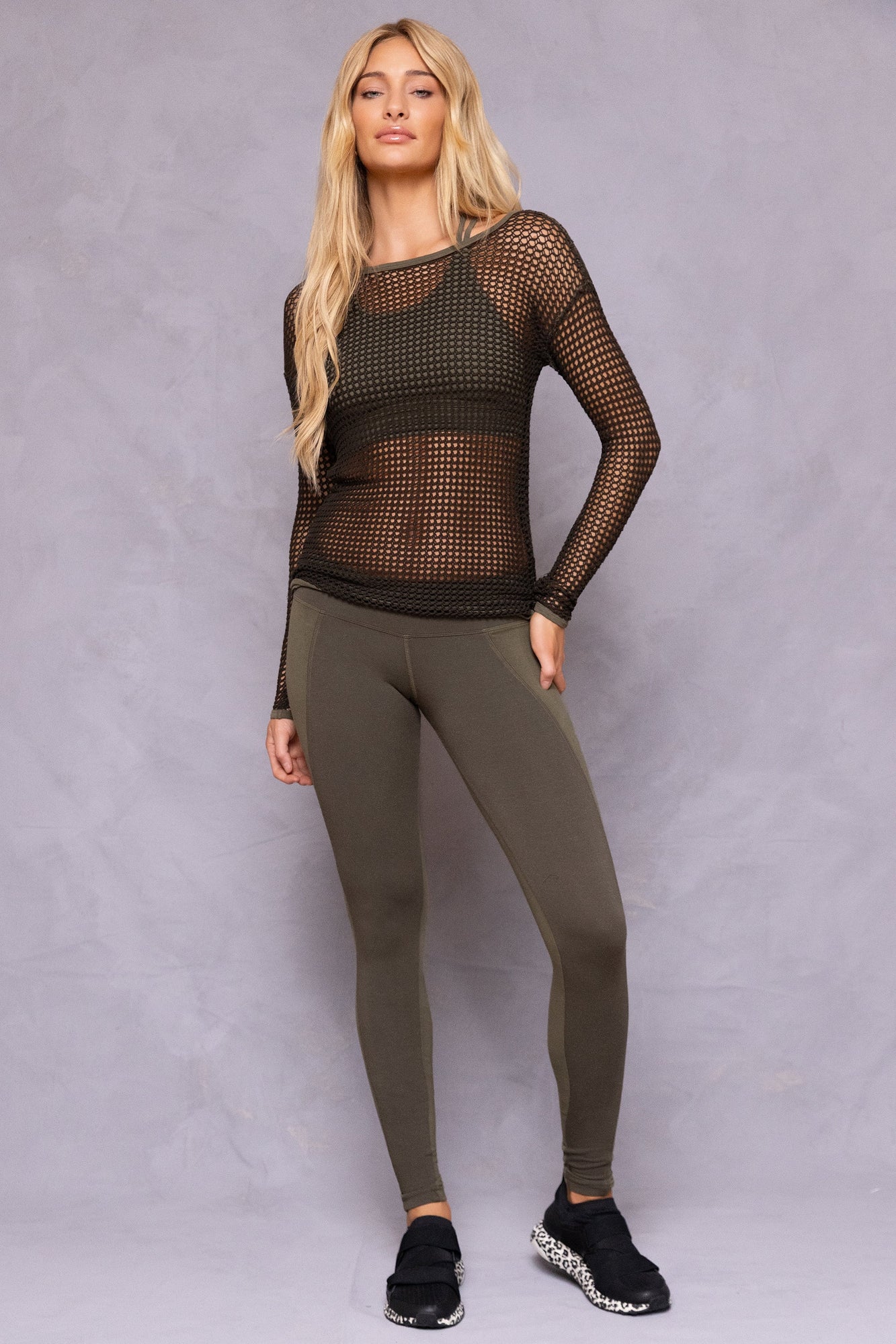 Women | Center Seam Tonal Legging | Olive
