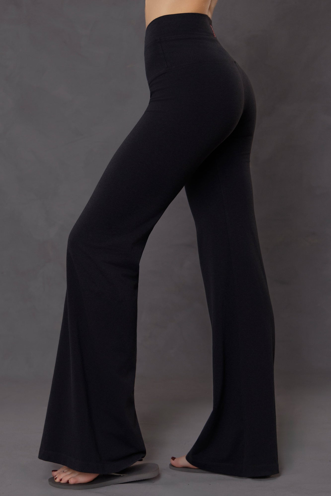 Women | High Rise Wide Flare Pant | Charcoal/Jet