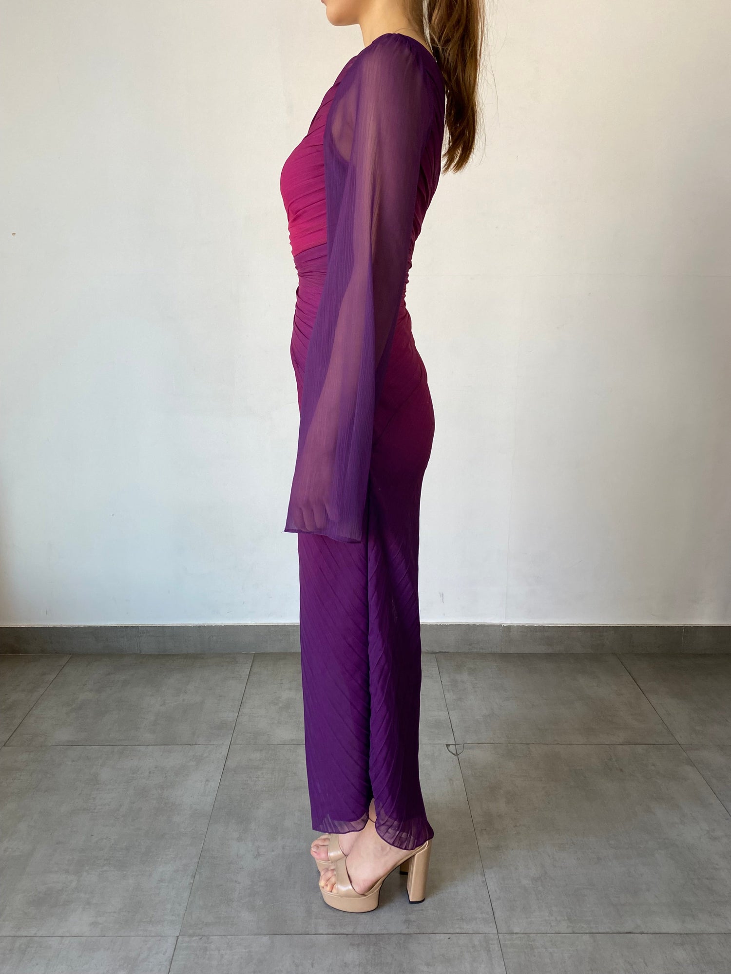 One-Shoulder Long Dress | Pink/Purple