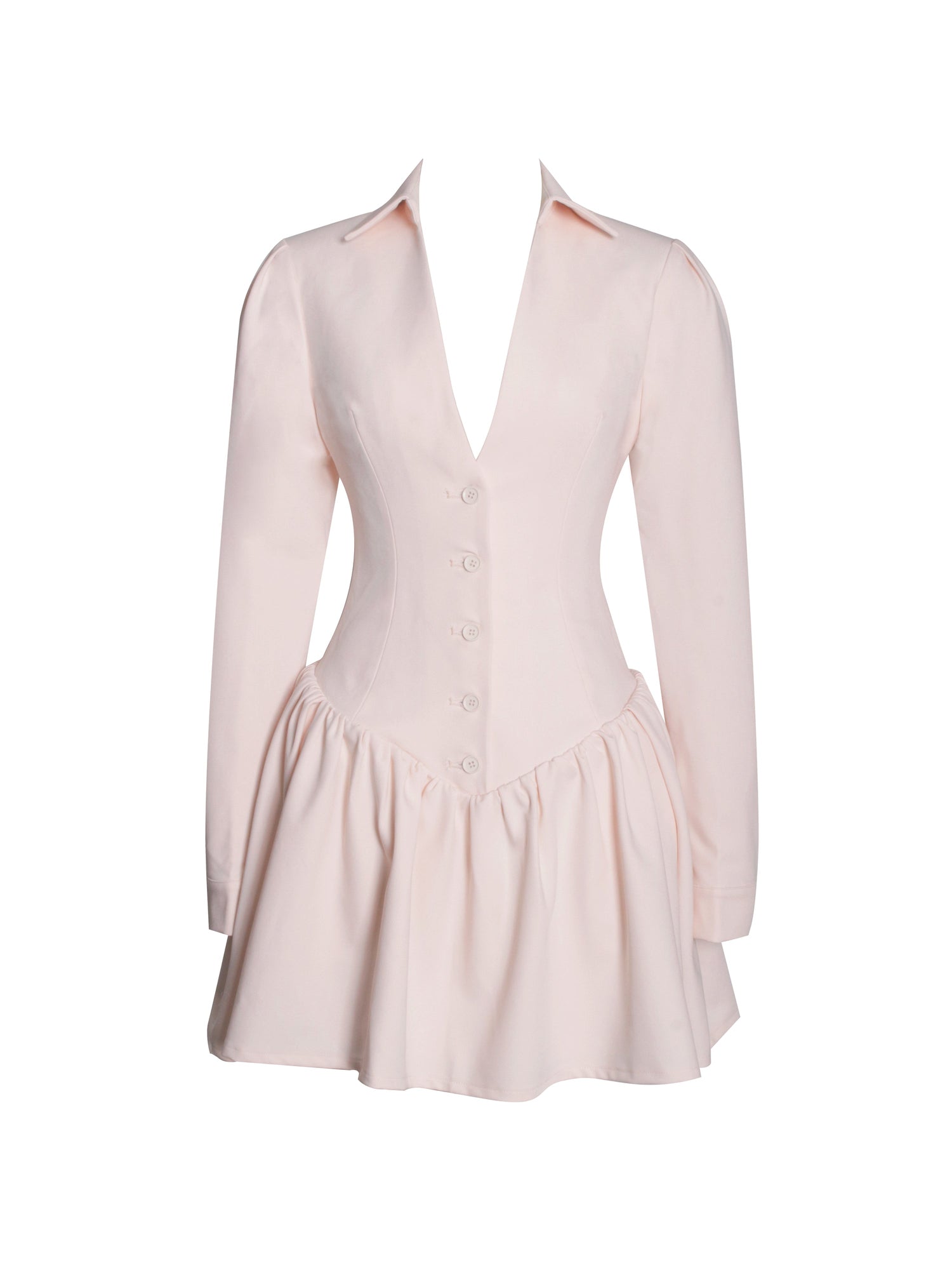 Xabrina Macaron Long Sleeve Shirt Mini Dress | Pink
